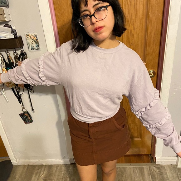 Lilac ruffle sleeve sweater - Picture 3 of 4